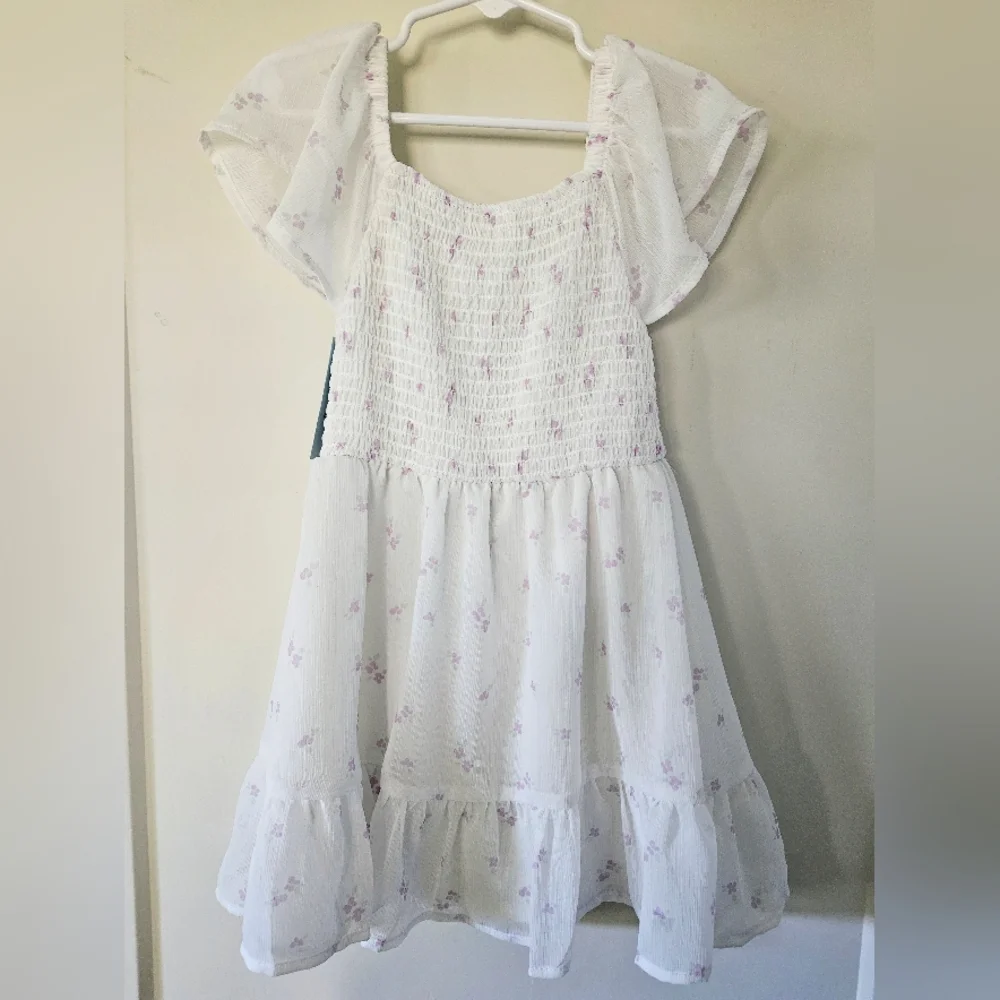 Cat & Jack - Girl's White Floral Accent Dress